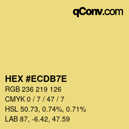 Color code: HEX #ECDB7E | qconv.com