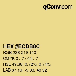 カラーコード: HEX #ECDB8C | qconv.com