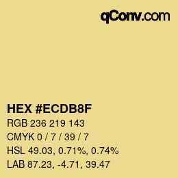 カラーコード: HEX #ECDB8F | qconv.com
