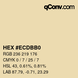 カラーコード: HEX #ECDBB0 | qconv.com