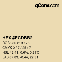 カラーコード: HEX #ECDBB2 | qconv.com