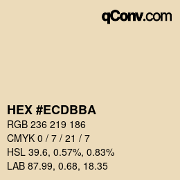 カラーコード: HEX #ECDBBA | qconv.com