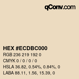 Color code: HEX #ECDBC000 | qconv.com