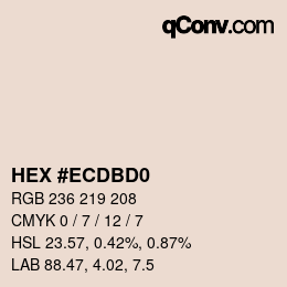 カラーコード: HEX #ECDBD0 | qconv.com