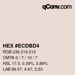 カラーコード: HEX #ECDBD4 | qconv.com