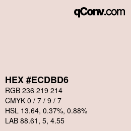 Color code: HEX #ECDBD6 | qconv.com