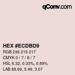 Color code: HEX #ECDBD9 | qconv.com