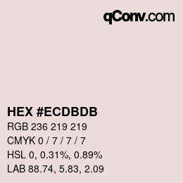 カラーコード: HEX #ECDBDB | qconv.com