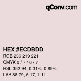 颜色代码: HEX #ECDBDD | qconv.com