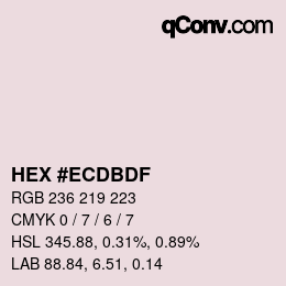 颜色代码: HEX #ECDBDF | qconv.com