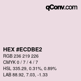 カラーコード: HEX #ECDBE2 | qconv.com