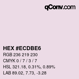 颜色代码: HEX #ECDBE6 | qconv.com