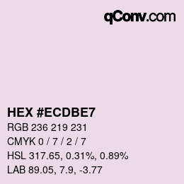 颜色代码: HEX #ECDBE7 | qconv.com