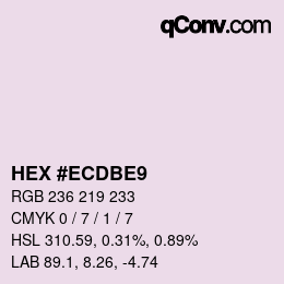 颜色代码: HEX #ECDBE9 | qconv.com
