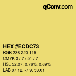 Color code: HEX #ECDC73 | qconv.com
