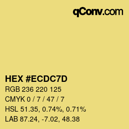 颜色代码: HEX #ECDC7D | qconv.com