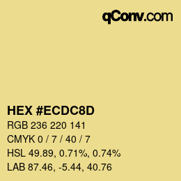 カラーコード: HEX #ECDC8D | qconv.com