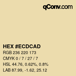 Farbcode: HEX #ECDCAD | qconv.com