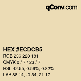 Color code: HEX #ECDCB5 | qconv.com