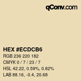 Color code: HEX #ECDCB6 | qconv.com