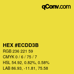 Color code: HEX #ECDD3B | qconv.com