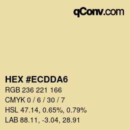 カラーコード: HEX #ECDDA6 | qconv.com