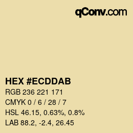 カラーコード: HEX #ECDDAB | qconv.com