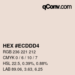 カラーコード: HEX #ECDDD4 | qconv.com