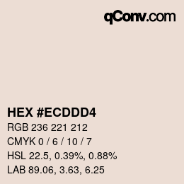 Color code: HEX #ECDDD4 | qconv.com