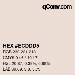 颜色代码: HEX #ECDDD5 | qconv.com