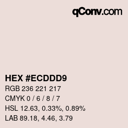 颜色代码: HEX #ECDDD9 | qconv.com