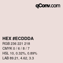 颜色代码: HEX #ECDDDA | qconv.com
