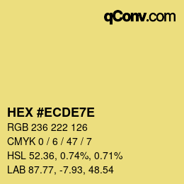 カラーコード: HEX #ECDE7E | qconv.com