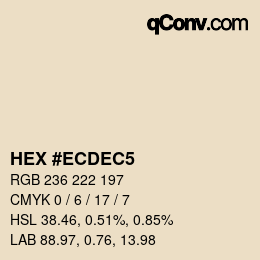 Color code: HEX #ECDEC5 | qconv.com