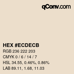 Código de color: HEX #ECDECB | qconv.com