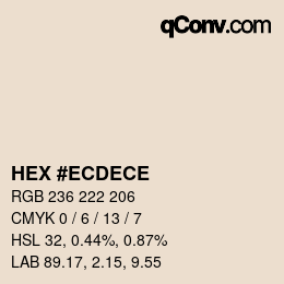 カラーコード: HEX #ECDECE | qconv.com