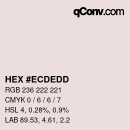 カラーコード: HEX #ECDEDD | qconv.com