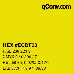カラーコード: HEX #ECDF03 | qconv.com