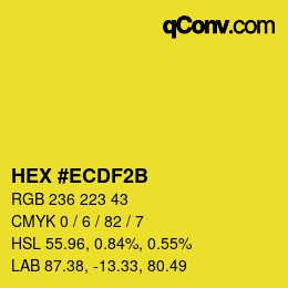 Color code: HEX #ECDF2B | qconv.com