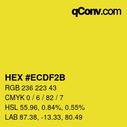 カラーコード: HEX #ECDF2B | qconv.com