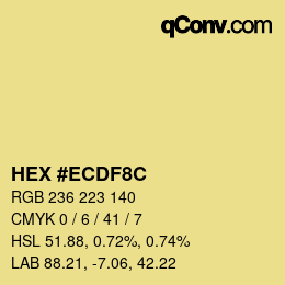 Color code: HEX #ECDF8C | qconv.com