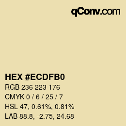 カラーコード: HEX #ECDFB0 | qconv.com