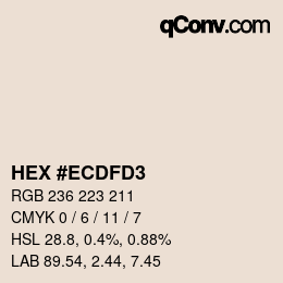 Color code: HEX #ECDFD3 | qconv.com