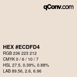 颜色代码: HEX #ECDFD4 | qconv.com