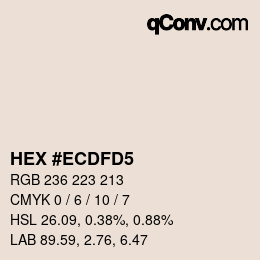 颜色代码: HEX #ECDFD5 | qconv.com