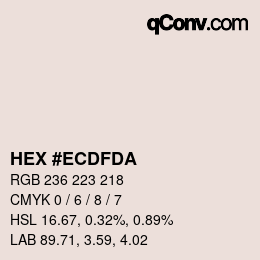 颜色代码: HEX #ECDFDA | qconv.com