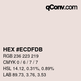 颜色代码: HEX #ECDFDB | qconv.com