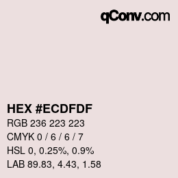 Color code: HEX #ECDFDF | qconv.com