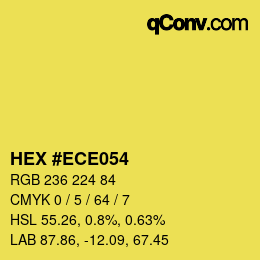 Color code: HEX #ECE054 | qconv.com