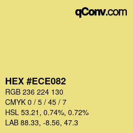 カラーコード: HEX #ECE082 | qconv.com